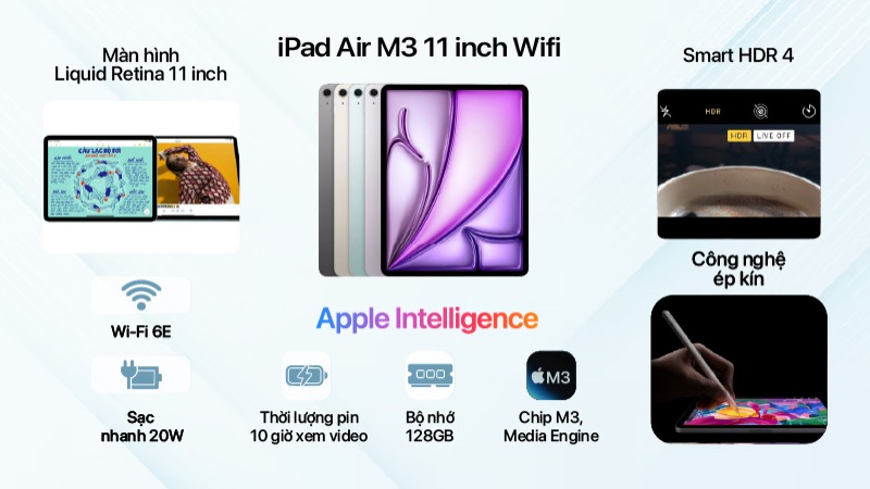 iPad Air M3 11 inch Wifi 128GB - Chính hãng VN-MCA04ZA A-2