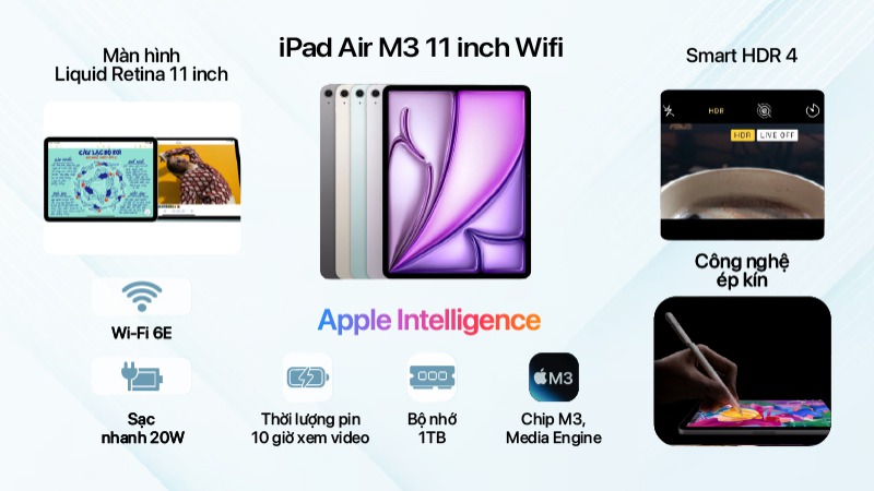 iPad Air M3 11 inch Wifi 1TB - Chính hãng VN-MCAH4ZA A-2