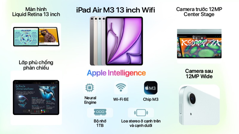 iPad Air M3 13 inch Wifi 1TB - Chính hãng VN-MCQ04ZA A-2