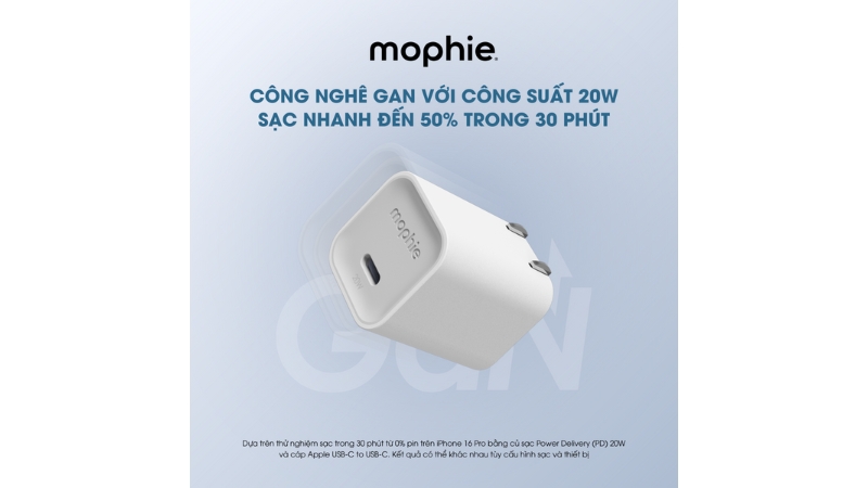 Cốc sạc nhanh Mophie 20W Type-C PD GaN-409921822-9