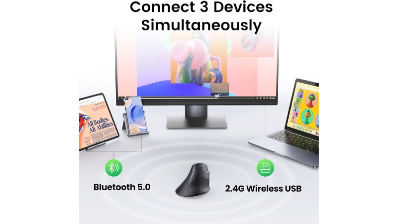 Chuột máy tính công thái học không dây Ugreen MU008-MU008-45772-8