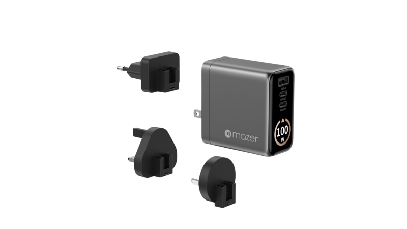 Bộ sạc nhanh Mazer 100W PD kèm cáp Type-C Ai Prestige GaN-M-AI-G100W-V7-BG-4