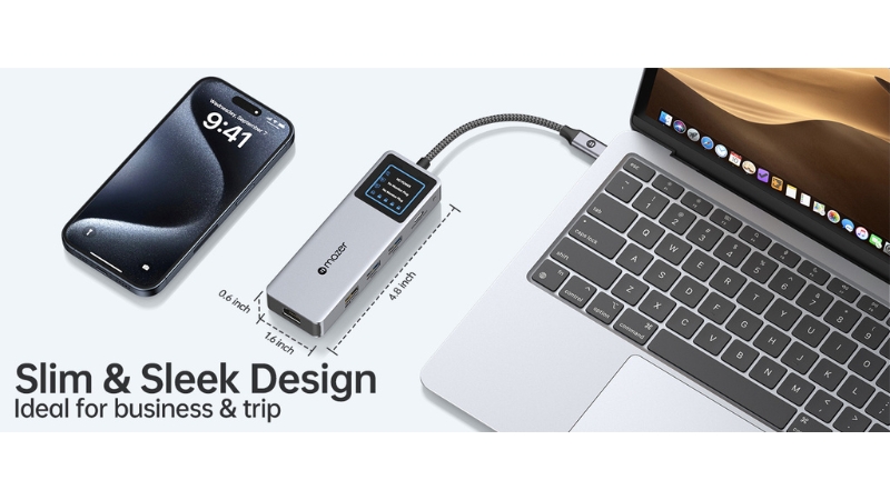 Hub chuyển đổi Type-C Mazer 5 in 1 Ai InfiniteHub Ultra-M-AI-HUB70-GY-12