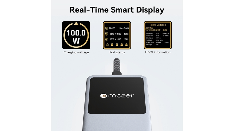 Hub chuyển đổi Type-C Mazer 6 in 1 Ai InfiniteHub Ultra-M-AI-HUB71-GY-7