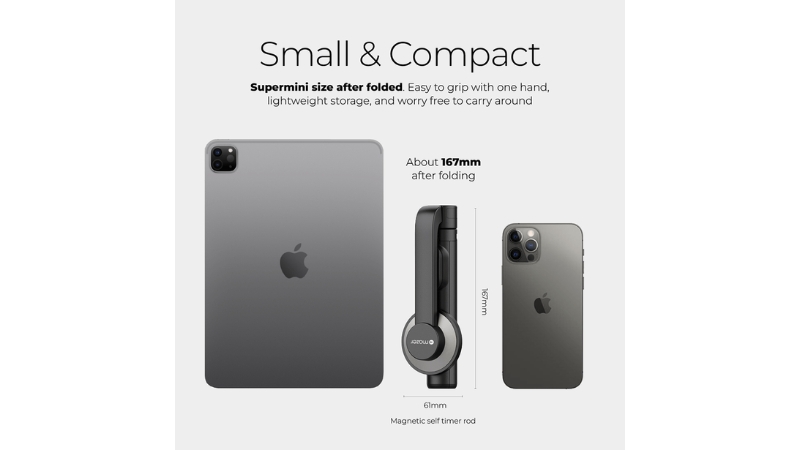 Gậy chụp hình nam châm Mazer Foldable MS20S-M-MS20L-BK-8