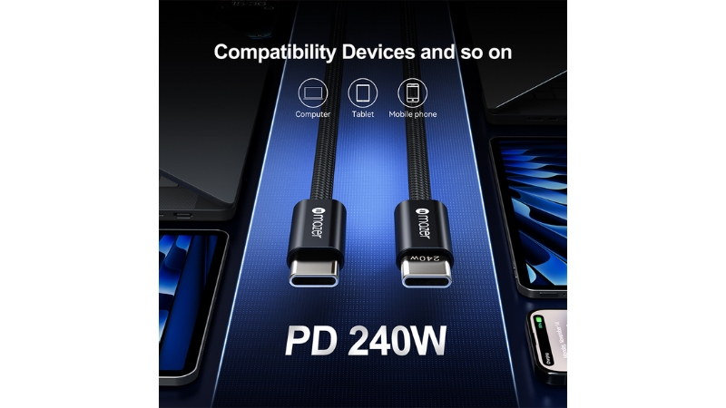 Cáp Type-C to Type-C Mazer 240W 1m InfiniteLink Flex 2-M-FLEX2-C1M-BK-19