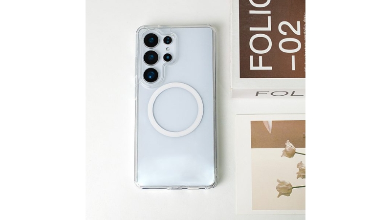 Ốp lưng Samsung Galaxy S26 Ultra Mipow Qi2 Tempered Transparent Magnet-MGCS26U-CR-3