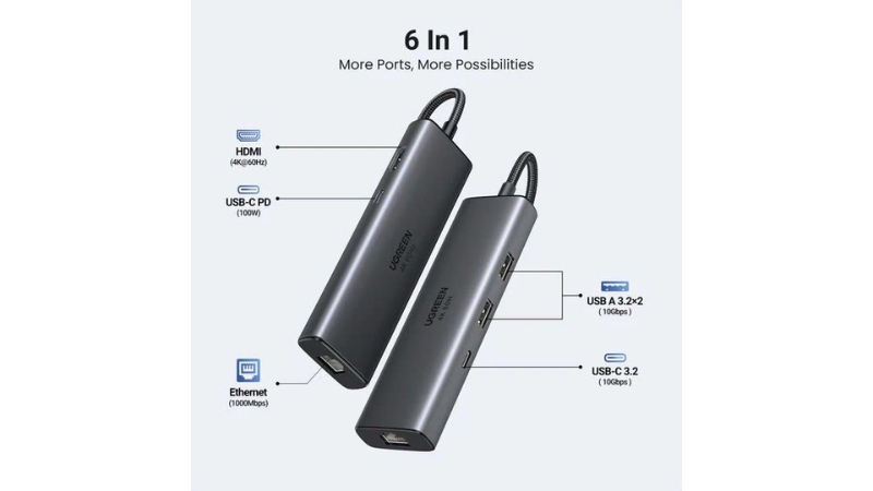 Hub chuyển đổi Type-C Ugreen 6 in 1 CM512 45000-CM512-45000-5
