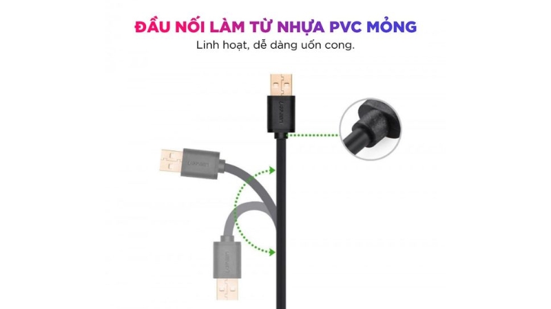 Cáp truyền dữ liệu USB sang Mini USB đầu mạ vàng Ugreen US132-10355-3