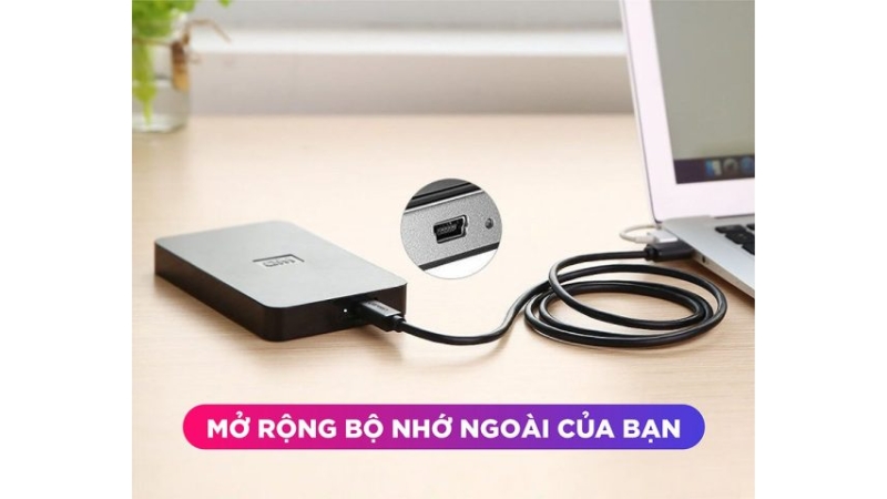 Cáp truyền dữ liệu USB sang Mini USB đầu mạ vàng Ugreen US132-10355-5