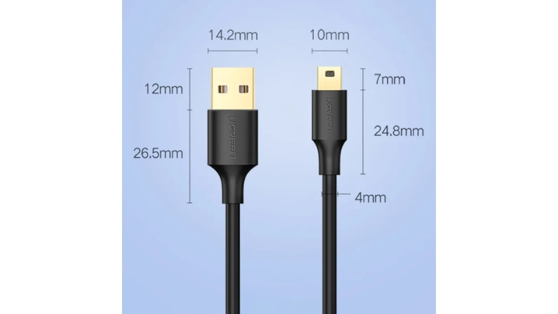 Cáp truyền dữ liệu USB sang Mini USB đầu mạ vàng Ugreen US132-10355-15
