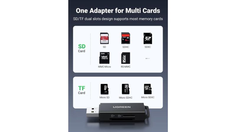 Đầu đọc thẻ nhớ TF SD Ugreen 40752 CM104-CM104-40752-7