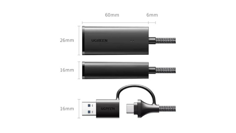 Hub chuyển đổi Type-C USB-A sang LAN 1000 Mbps CM650-CM650-15638-2