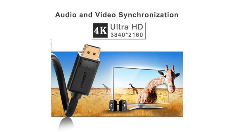 Cáp VGA tròn 2 đầu đực màu đen Ugreen VG101-VG101-11630-3