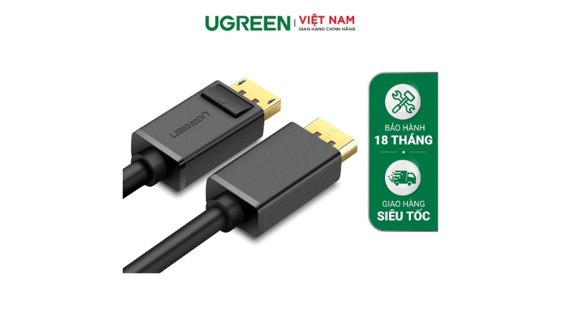 Cáp VGA tròn 2 đầu đực màu đen Ugreen VG101-VG101-11630-5