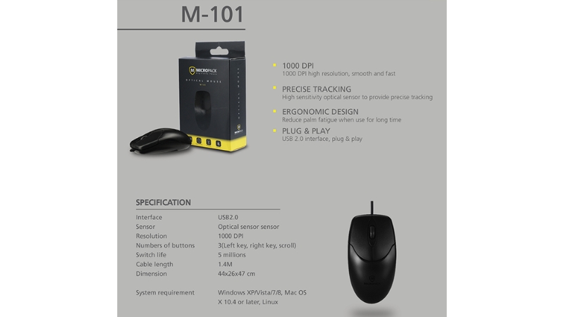 Chuột có dây MicroPack Optical Wired Mouse M-101-M-101 BK-9