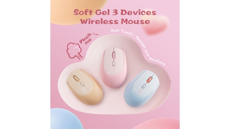 Chuột không dây Bluetooth MicroPack Silent Soft Silicone Lifestyle MS-201W-MS-201W-PK-9