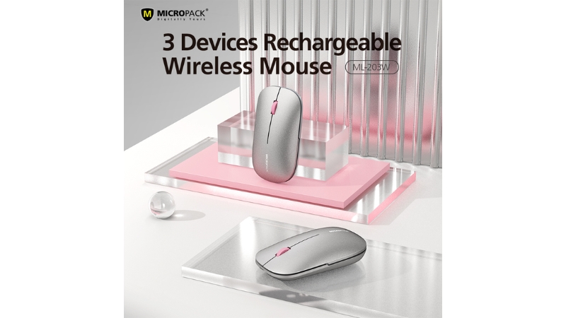Chuột không dây Bluetooth MicroPack Silent Lifestyle ML-203W-ML-203W-GY-12