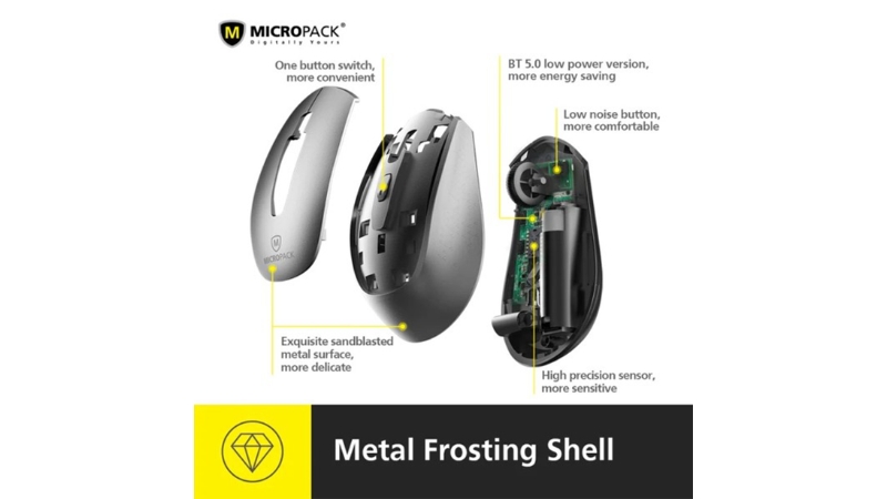 Chuột không dây Bluetooth MicroPack Silent Inspire Pro+ MP-730WT-MP-730WT-GB-8