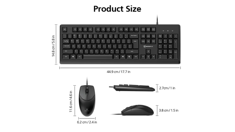 Bộ bàn phím kèm chuột có dây MicroPack Classic Wired Combo KM-2005-KM-2005-EN-BK-6