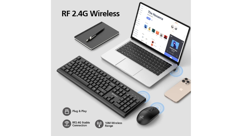 Bộ bàn phím chuột không dây MicroPack KM-205W-KM-205W-EN-BK-2