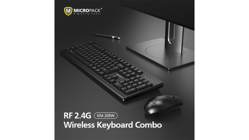 Bộ bàn phím chuột không dây MicroPack KM-205W-KM-205W-EN-BK-8