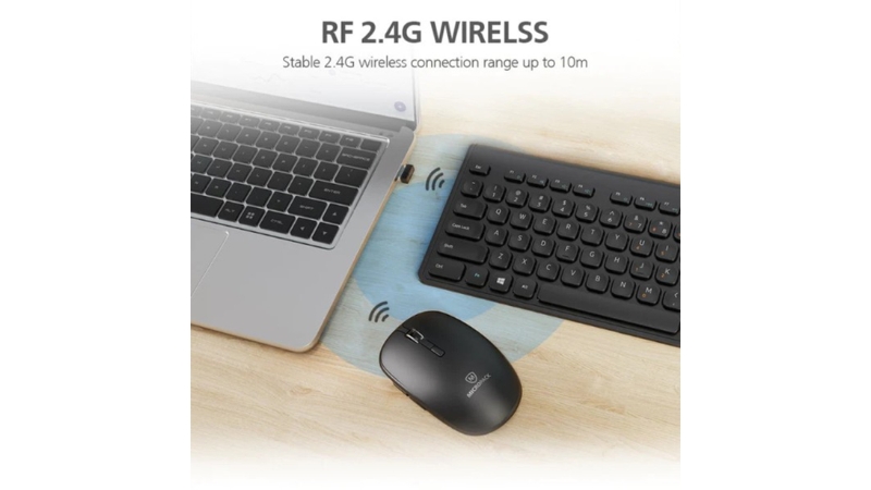 Bộ bàn phím chuột không dây MicroPack iFree Mini 2 Compact & Elegant KM-228W-KM-203W EN BK-6
