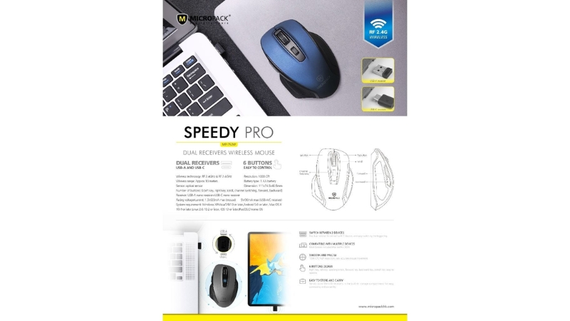 Chuột không dây MicroPack Speedy Pro MP-752W-MP-752W-BL-14