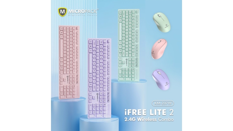 Bộ bàn phím chuột không dây MicroPack USB 2.4G iFree Lite 2 KM-237W-KM-237W-EN-PL-9