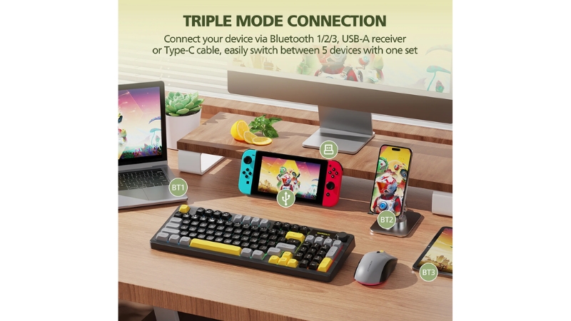 Bộ bàn phím chuột không dây Bluetooth MicroPack Silent Lifestyle KM-270W-KM-270W-EN-BK-5