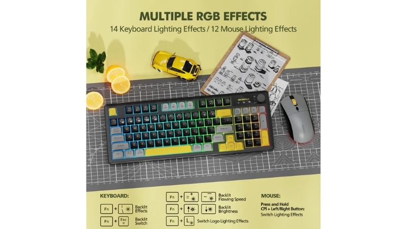 Bộ bàn phím chuột không dây Bluetooth MicroPack Silent Lifestyle KM-270W-KM-270W-EN-BK-6