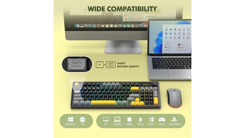 Bộ bàn phím chuột không dây Bluetooth MicroPack Silent Lifestyle KM-270W-KM-270W-EN-BK-9