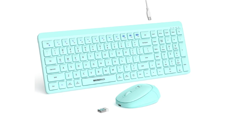 Bộ bàn phím chuột không dây Bluetooth MicroPack Silent Lifestyle KM-268W-KM-268W-EN-GN-3