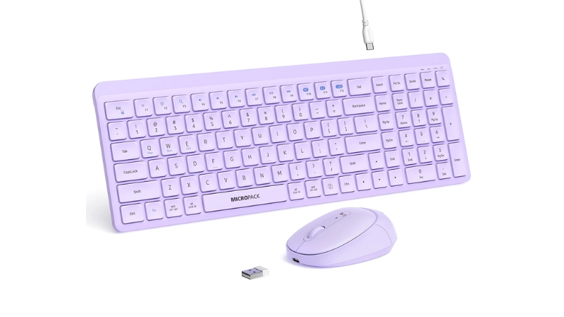 Bộ bàn phím chuột không dây Bluetooth MicroPack Silent Lifestyle KM-268W-KM-268W-EN-GN-4