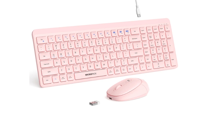 Bộ bàn phím chuột không dây Bluetooth MicroPack Silent Lifestyle KM-268W-KM-268W-EN-GN-5