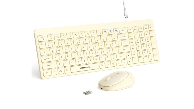 Bộ bàn phím chuột không dây Bluetooth MicroPack Silent Lifestyle KM-268W-KM-268W-EN-GN-2