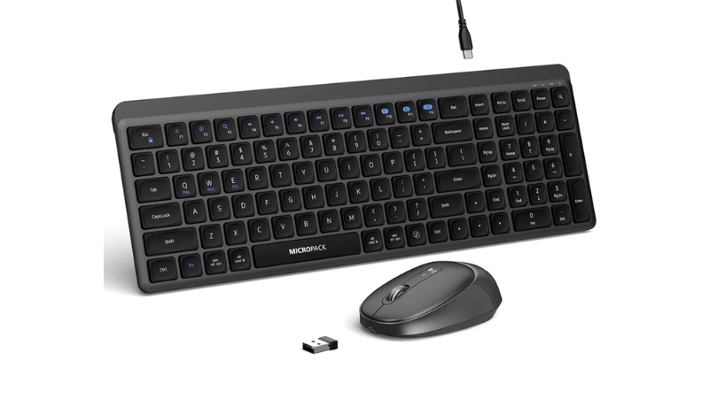 Bộ bàn phím chuột không dây Bluetooth MicroPack Silent Lifestyle KM-268W-KM-268W-EN-GN-6