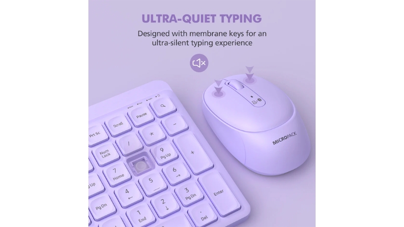 Bộ bàn phím chuột không dây Bluetooth MicroPack Silent Lifestyle KM-268W-KM-268W-EN-GN-11