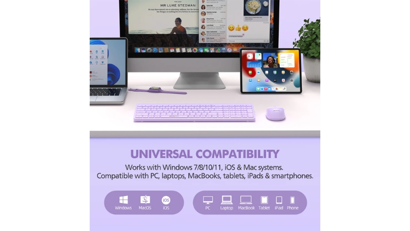 Bộ bàn phím chuột không dây Bluetooth MicroPack Silent Lifestyle KM-268W-KM-268W-EN-GN-12