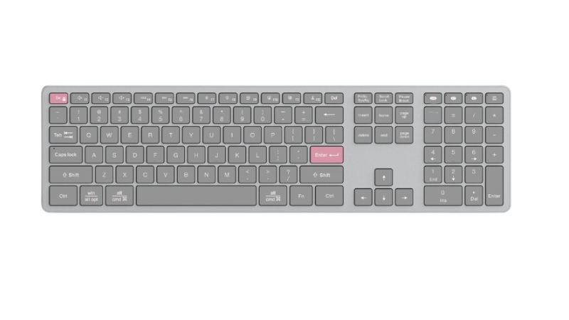 Bàn phím nhôm không dây Bluetooth MicroPack Silent Lifestyle K-310W-K-310W-GY-4