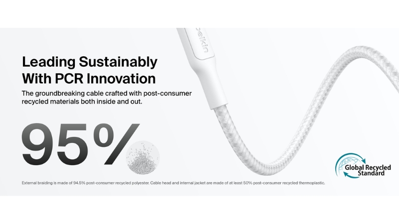 Cáp Type-C to Lightning Belkin 30W 1M bọc dù-CAA022FQ1MWH-7