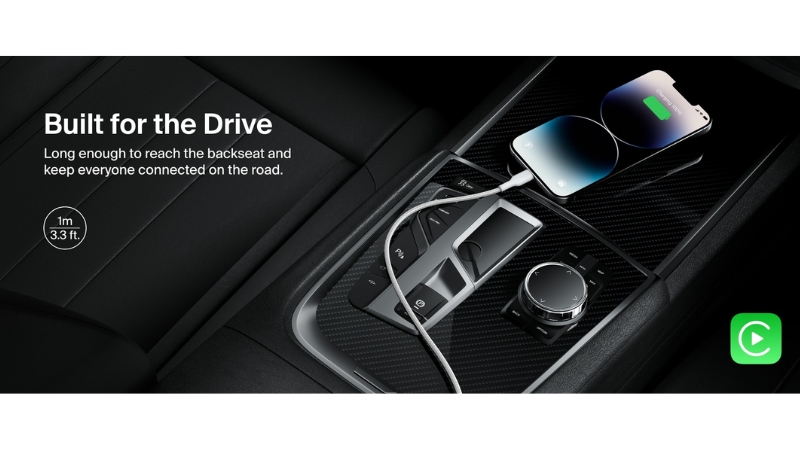 Cáp Type-C to Lightning Belkin 30W 1M bọc dù-CAA022FQ1MWH-8