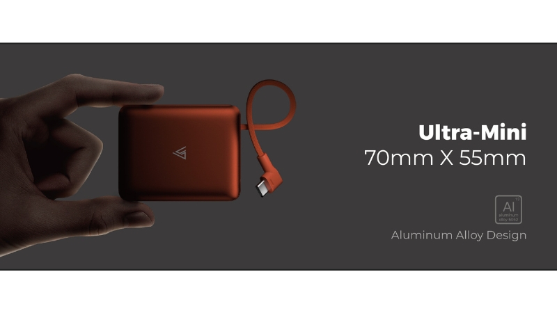 Pin sạc dự phòng Mipow 10.000 mAh 22.5W Aluminum tích hợp cáp sạc-CX10-OR-3