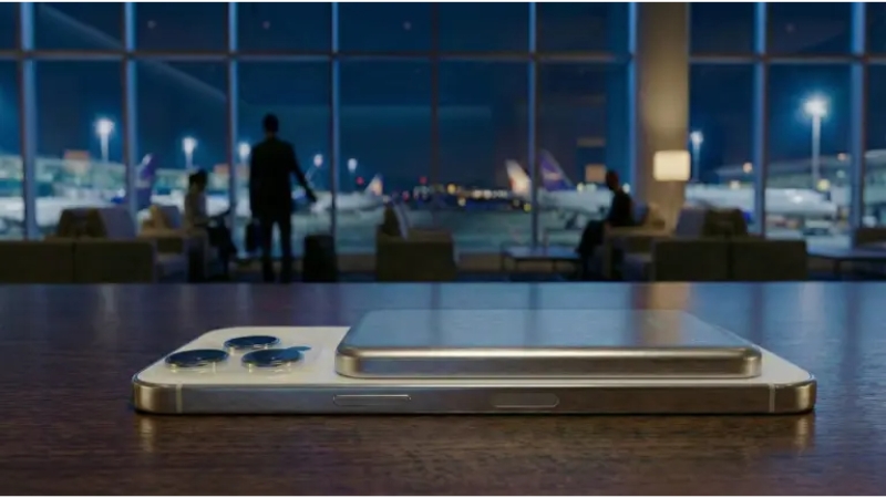 Pin sạc dự phòng thể rắn BMX 5.000 mAh Qi2 Magsafe SolidSafe Air Titanium-B3-05-GD-18