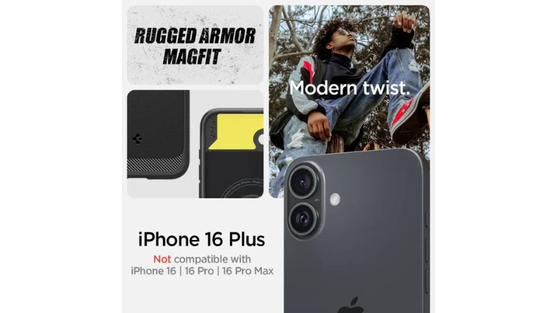 Ốp lưng Magsafe iPhone 16 Plus Spigen Rugged Amor-ACS08087-10