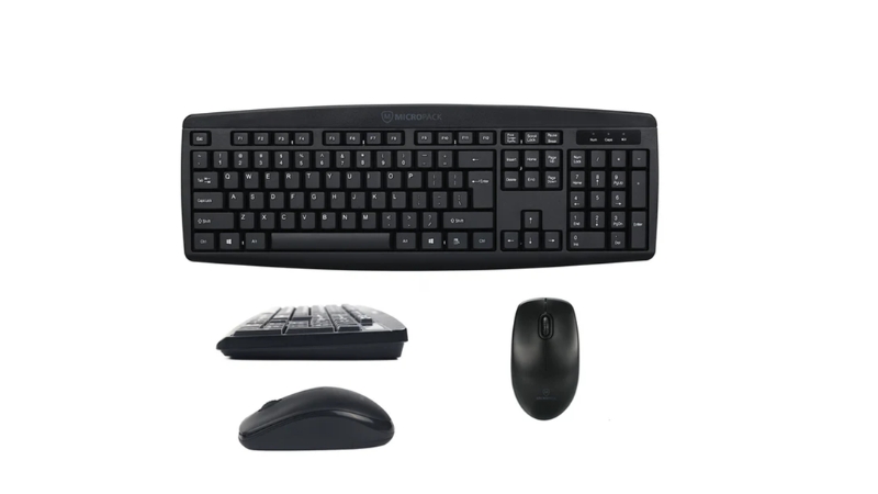 Bộ bàn phím chuột không dây MicroPack iFree Lite KM-203W-KM-203W EN BK-4