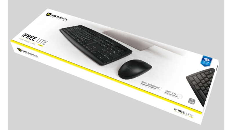 Bộ bàn phím chuột không dây MicroPack iFree Lite KM-203W-KM-203W EN BK-6