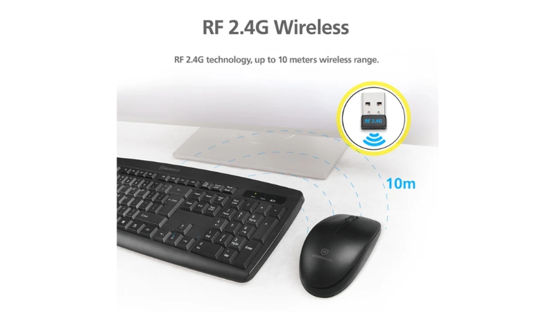 Bộ bàn phím chuột không dây MicroPack iFree Lite KM-203W-KM-203W EN BK-7