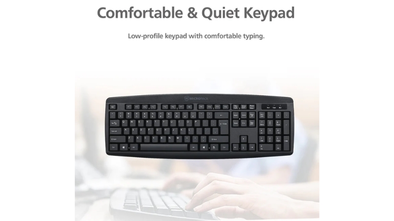 Bộ bàn phím chuột không dây MicroPack iFree Lite KM-203W-KM-203W EN BK-9