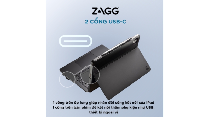 Ốp lưng kèm bàn phím iPad Air 11 inch (Air 7 6) ZAGG Pro Keys Connect-103420733-9